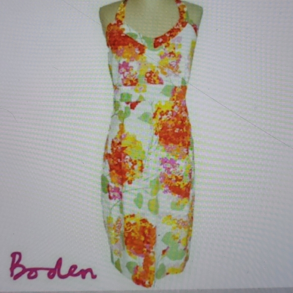 LADIES BODEN FLORAL HALTER DRESS SZ 6 - Picture 15 of 16